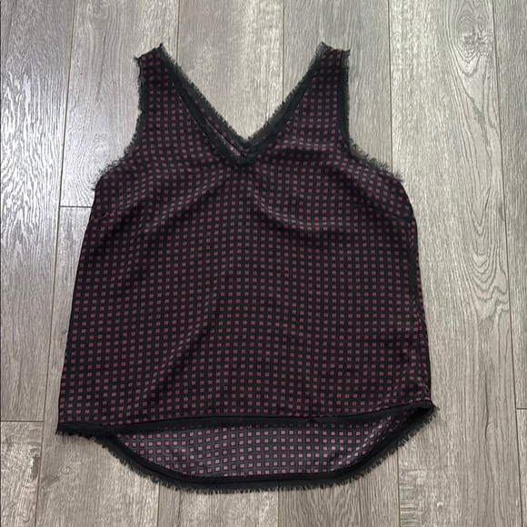 Halogen black and maroon tank blouse M - Picture 2 of 5